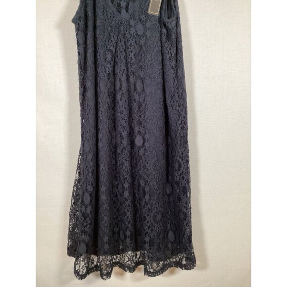 MONTEAU LOS ANGELES Small Blue Lace Halter Short Dress Lining Summer Classic - Picture 3 of 8